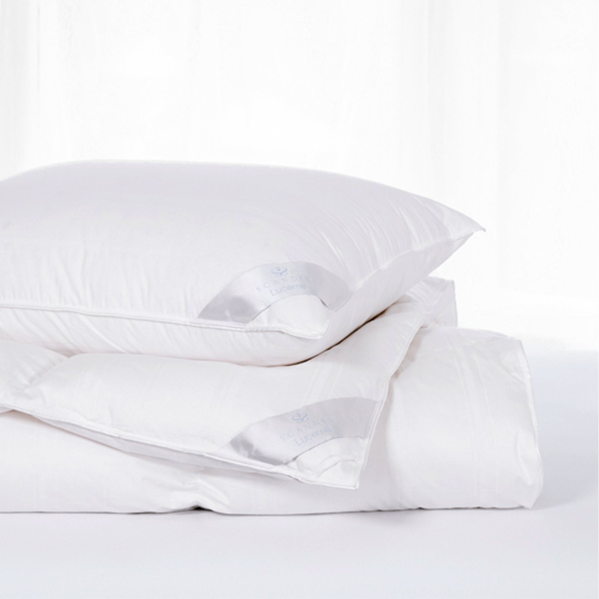 Supreme 350 Thread Count Damask Stripe White Down Pillow-Soft